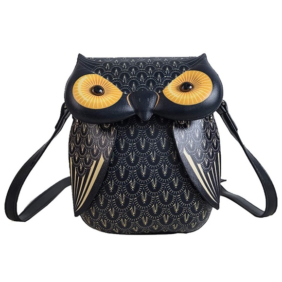 Handbags - Cute Owl Crossbody Bag Black